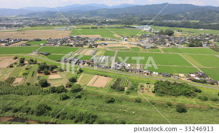 [Airborne] Asakura City, Fukuoka Prefecture Asakura City in July 2016 before heavy rain in northern Kyushu 33246913