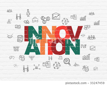Finance concept: Innovation on wall background 33247459