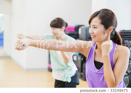 Aerobics fitness aerobics gym women exercising Aerobics fitness aerobics gym women exercising 33249475