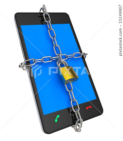 Locked Phone Indicates Protect Password And Login Locked Phone Indicates Protect Password And Login 33249907