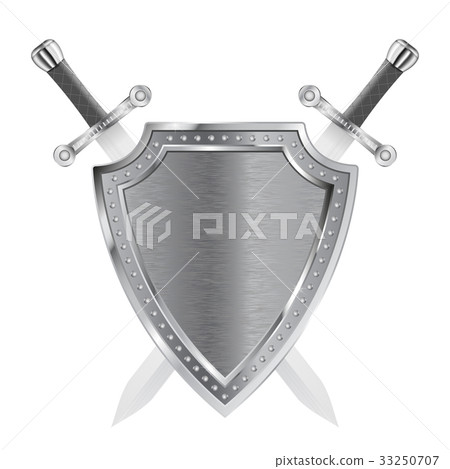Metal shield with crossed swords 33250707