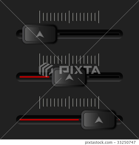 Media slider bar. Black and red user interface Media slider bar. Black and red user interface 33250747