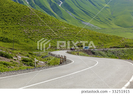Kazbegi and military Georgian road Kazbegi and military Georgian road 33251915