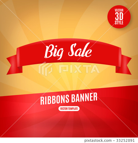 Red ribbons horizontal banner isolated vector Red ribbons horizontal banner isolated vector 33252891