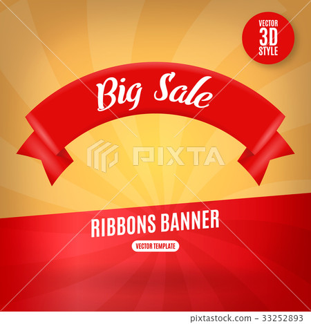 Red ribbons horizontal banner isolated vector Red ribbons horizontal banner isolated vector 33252893