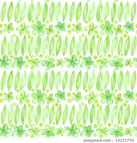 Floral watercolor seamless pattern - Stock Illustration [33253759] - PIXTA