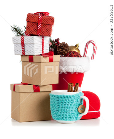 Santa's shoe on white background Santa's shoe on white background 33255613
