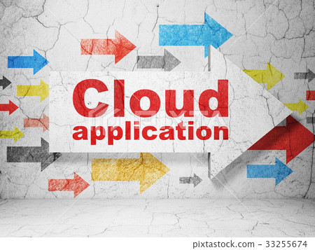 Cloud computing concept: arrow with Cloud 33255674