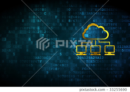 Cloud computing concept: Cloud Network on digital Cloud computing concept: Cloud Network on digital 33255690
