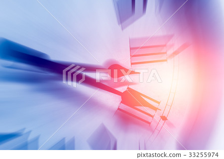 clock time with zoom motion blur moving 33255974