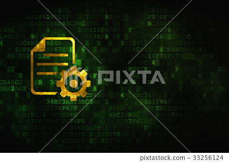 Software concept: Gear on digital background Software concept: Gear on digital background 33256124