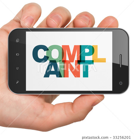 Law concept: Hand Holding Smartphone with Law concept: Hand Holding Smartphone with 33256201