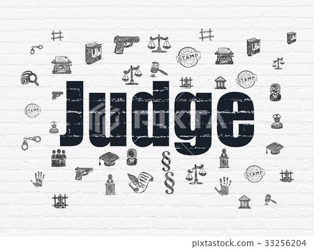 Law concept: Judge on wall background Law concept: Judge on wall background 33256204