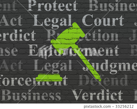 Law concept: Gavel on wall background 33256212