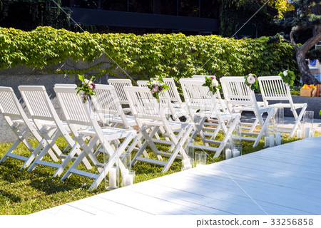 Beautiful wedding set up. Wedding ceremony in the Beautiful wedding set up. Wedding ceremony in the 33256858