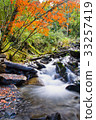 The beautiful autumn scenery of the maple leaf in the mountains of central Taiwan is located at 108K. 33257419
