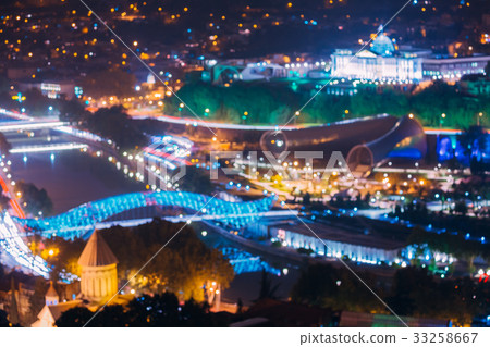 Tbilisi, Georgia. Abstract Blurred Bokeh Urban 33258667