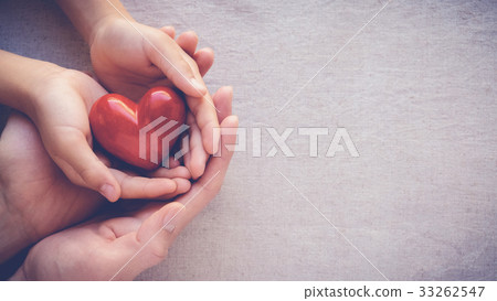 hands holiding red heart, health care love  33262547