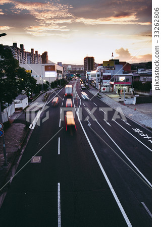 Sunset and road 33262806