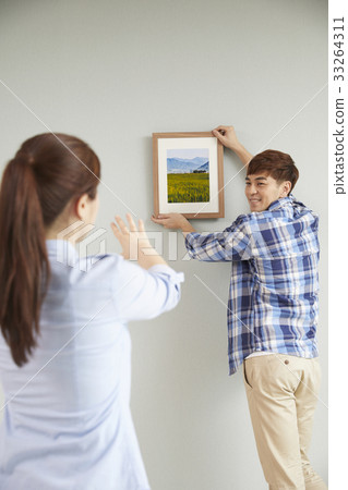 夫婦，框架，暫停，移動，移動準備 33264311