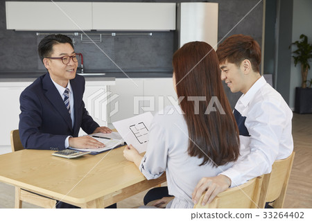 夫妻，經紀人，鳥舍，房地產，合同 33264402