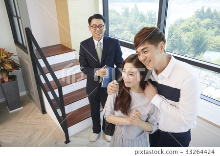 夫妻，經紀人，鳥舍，房地產，合同 33264424
