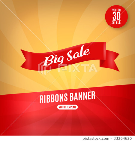Red ribbons horizontal banner isolated vector Red ribbons horizontal banner isolated vector 33264620