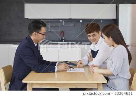 夫妻，經紀人，鳥舍，房地產，合同 33264631