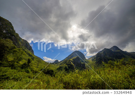 mountains landscape with Storm Cloud 33264948
