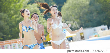 Men and women who enjoy in the pool Men and women who enjoy in the pool 33267208