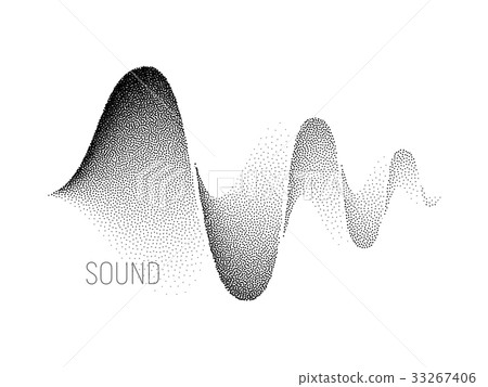 Music sound waves. Halftone vector 33267406