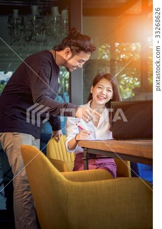 young asian freelance working at home young asian freelance working at home 33268626