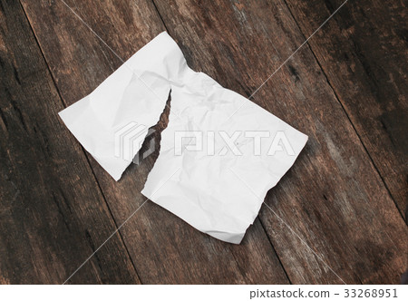 White paper sheet The paper note rip and crumpled  33268951
