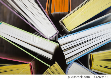 Multicolored books, top view Multicolored books, top view 33269452