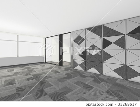 Modern Empty Room, 3d render interior design, mock up illustrati 33269617