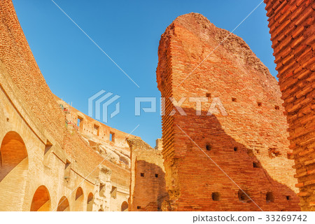 Inside the amphitheater of Coliseum in Rome Inside the amphitheater of Coliseum in Rome 33269742