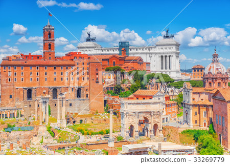 View of the Roman Forum from the Hill of Palatino. View of the Roman Forum from the Hill of Palatino. 33269779