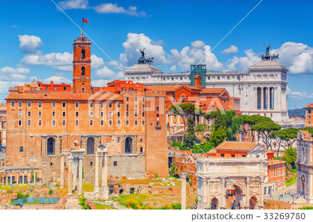 View of the Roman Forum from the Hill of Palatino. View of the Roman Forum from the Hill of Palatino. 33269780