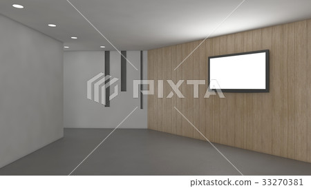 Modern Empty Room, 3d render interior design, mock up illustrati 33270381
