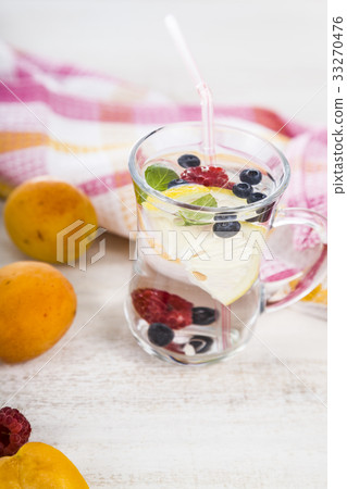 Homemade lemonade with fresh berries  33270476