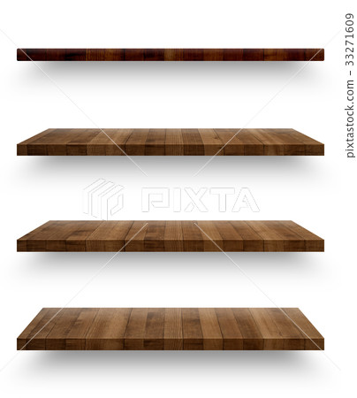 Wooden shelf template set isolated 33271609