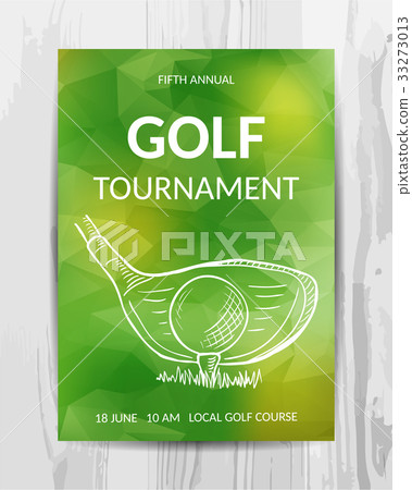 Golf party invitation card. Sport tournament. 33273013