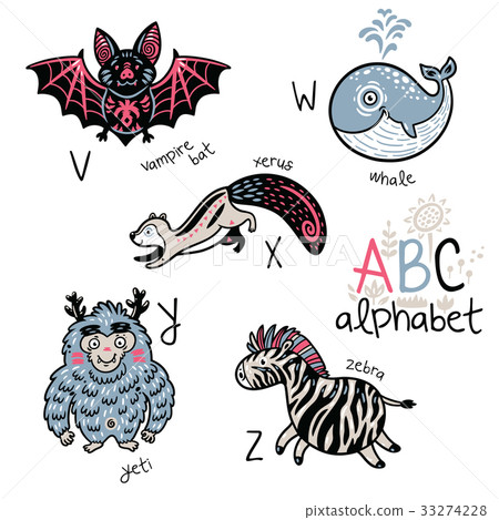 Animals alphabet V - Z for children 33274228