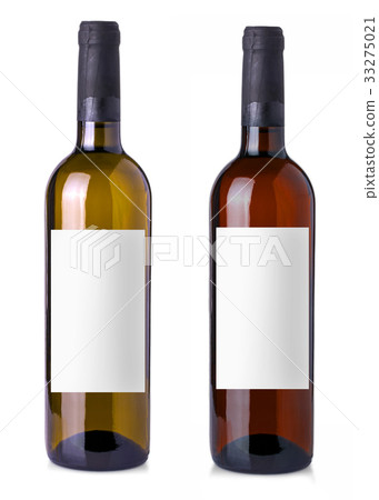 Wine bottle in glass bottle with blank label Wine bottle in glass bottle with blank label 33275021