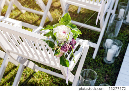 Beautiful wedding set up. Wedding ceremony in the Beautiful wedding set up. Wedding ceremony in the 33277372
