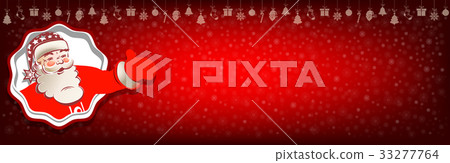 Christmas red background with Santa Claus and 33277764