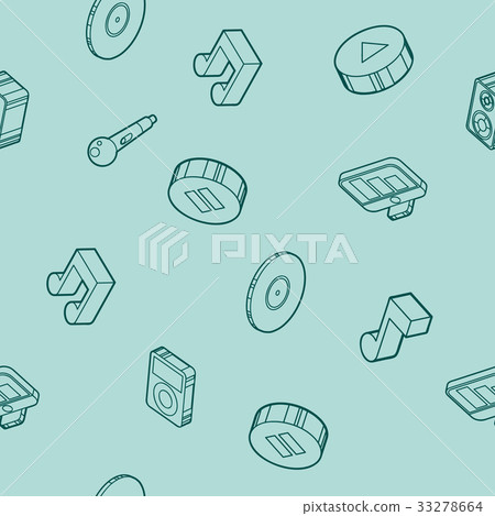 Music color outline isometric pattern Music color outline isometric pattern 33278664