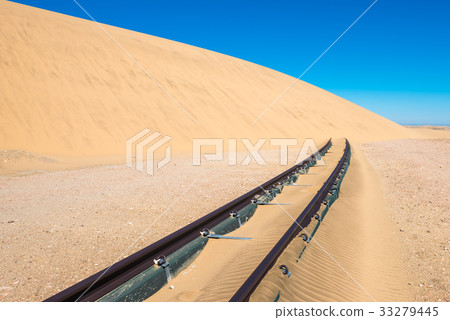 Railway tracks after sand storm, Namibia 33279445