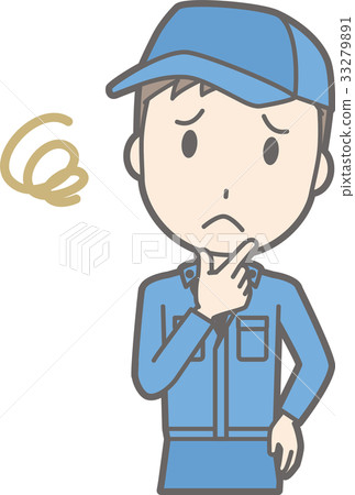 Illustration that men in work clothes are in trouble 33279891