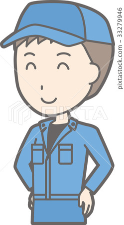 工作服的一個人笑的例證 33279946